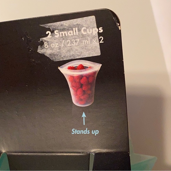 Zip Top Reusable Platinum Silicone Containers 2 Cup set Small 8oz Each New. - Picture 3 of 4